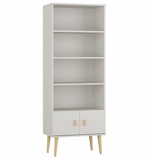 Policový regál z masivu borovice Nord 2D 89/204/42 cm / bílá