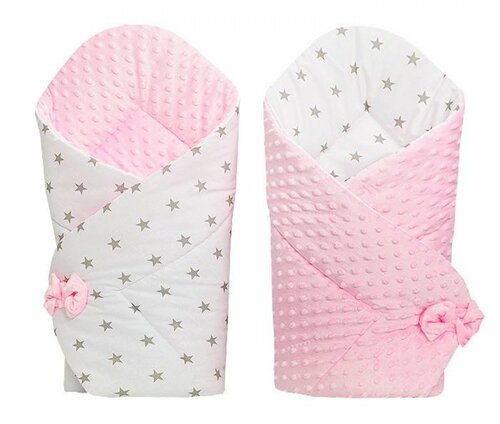 Zavinovačka oboustranná Minky - růžová hvězdy