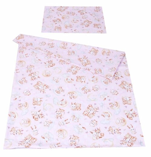 Povlečení do postýlky 120/90 cm - mazlíčci růžoví
