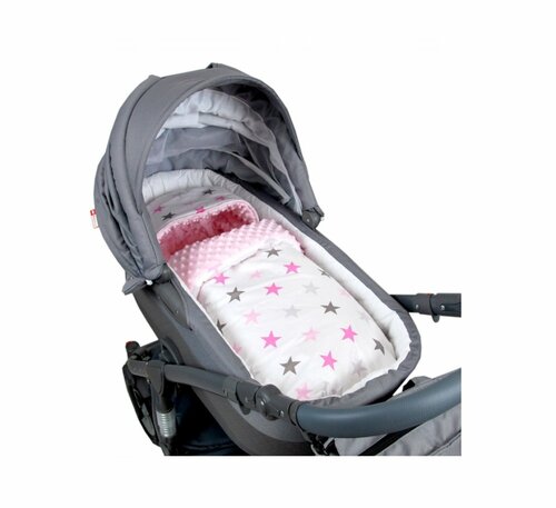 Fusak minky šedá - šedá hvězda + tyskysová