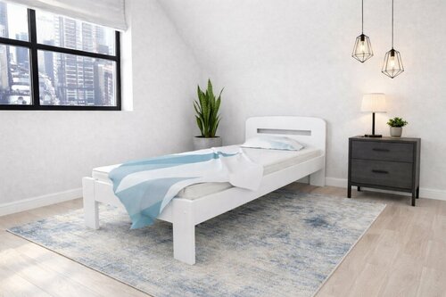 Postel z masivu Šárka 90x200 cm bílá + rošt ZDARMA