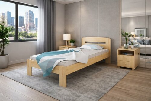 Postel z masivu borovice Šárka 90x200 cm + rošt ZDARMA
