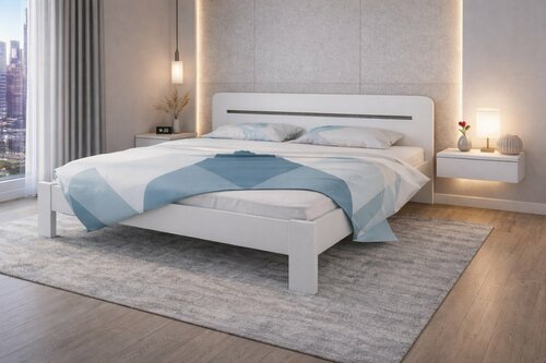 Postel z masivu Šárka 120x200 cm bílá + rošt ZDARMA