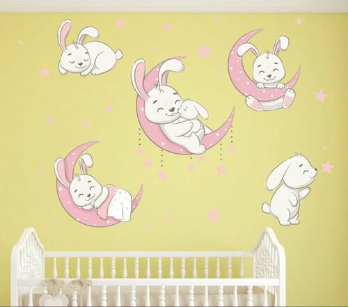 Samolepící dekorace na zeď / králíček na obloze