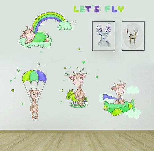 Samolepící dekorace na zeď / žirafy