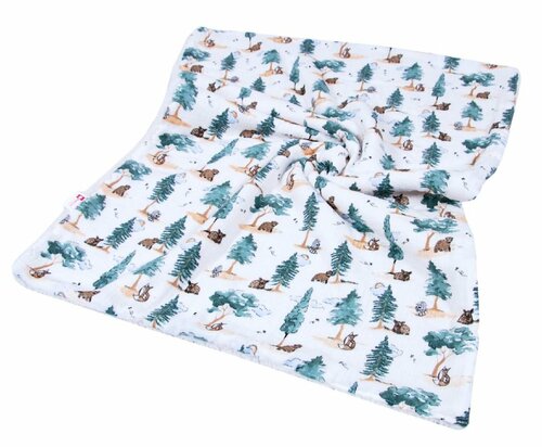 Mušelínová deka 100 x 75cm / zvířátka v lese