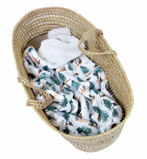 Mušelínová deka 100 x 75cm / zvířátka v lese