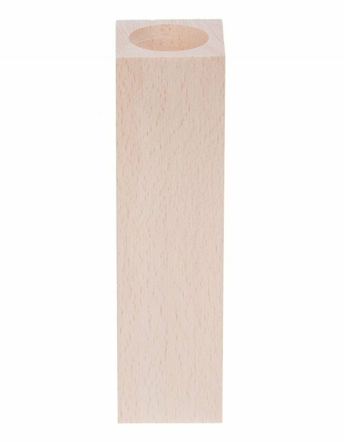 Dřevěný svícen - 1 svíčka, hranatý