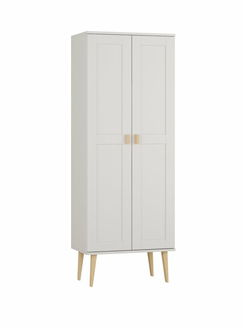 Šatní skříň z masivu borovice Nord I bílá 89/204/60 cm