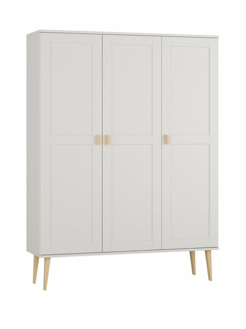 Šatní skříň z masivu borovice Nord I bílá 117/204/60 cm