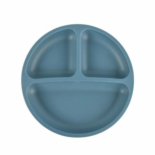 Silikonový talíř pro děti Smile - tmavě modrý