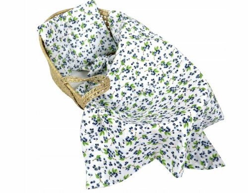 Polštářek + deka do kočárku mušelín - borůvky