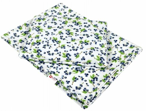 Polštářek + deka do kočárku mušelín - borůvky
