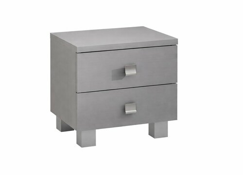 Noční stolek z masivu Leontýna - smrk/ šedá