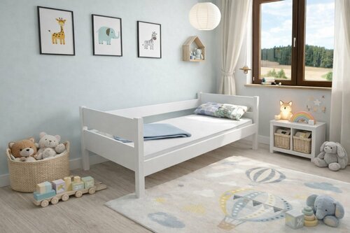 Dětská postel Tina bílá 180 x 80 cm + rošt ZDARMA