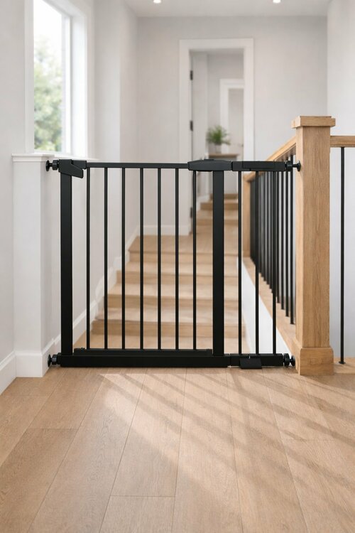 Zábrana Pupyhou 70-77 cm - dveře/schody - černá