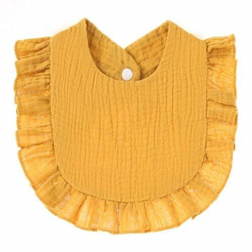 Mušelínový bryndák s volánkem / hořčicová