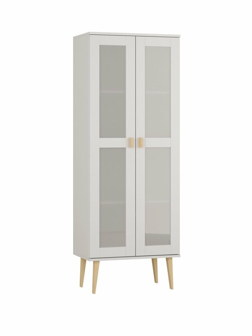 Skříň z masivu borovice Nord 2D bílá 79/204/42 cm