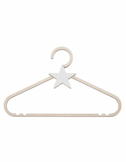 Dětský dřevěný věšák - Hvězdička bílá