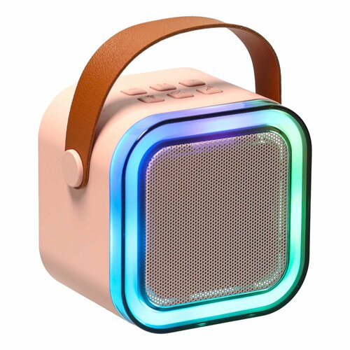 Karaoke set K12 – reproduktor s mikrofonem Bluetooth RGB (růžový)