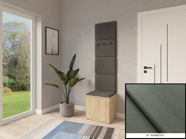 Čalouněná předsíňová sestava BELLA Slim 04 - šedobéžová