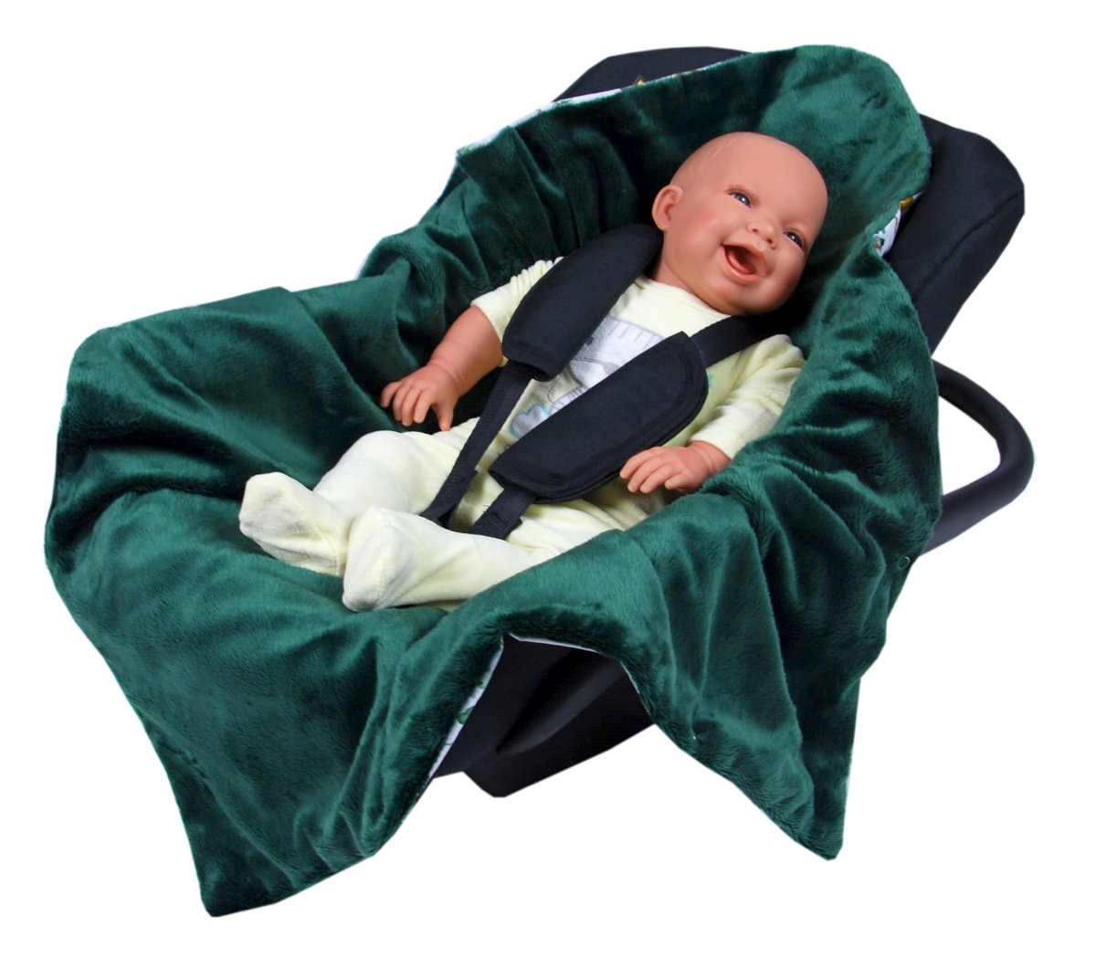 Oboustranná deka do kočárku minky 80x80 cm - lesní zvířátka