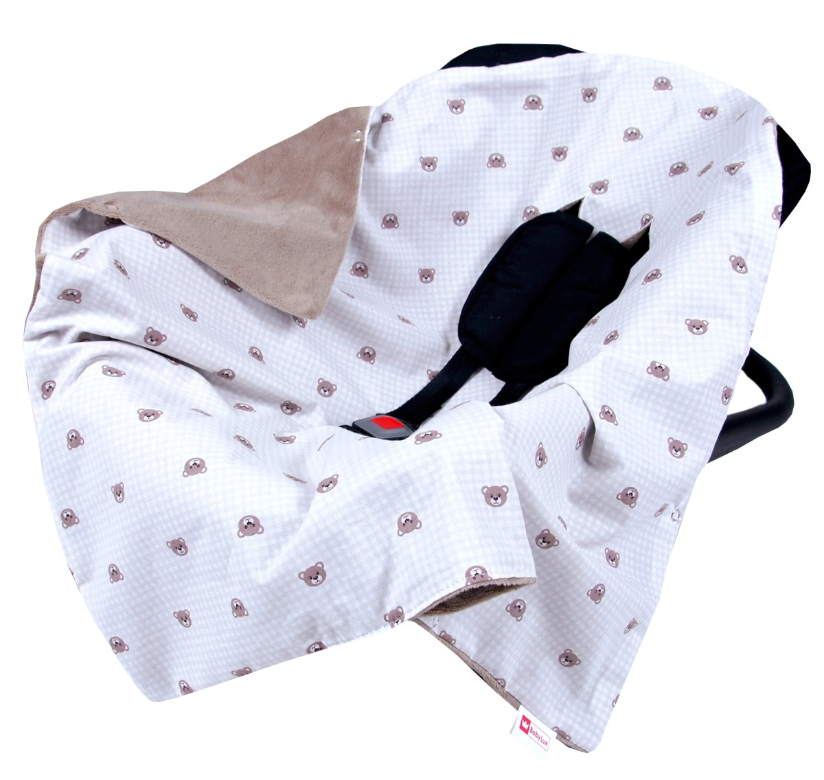 Oboustranná deka do kočárku minky 80x80 cm - medvědi