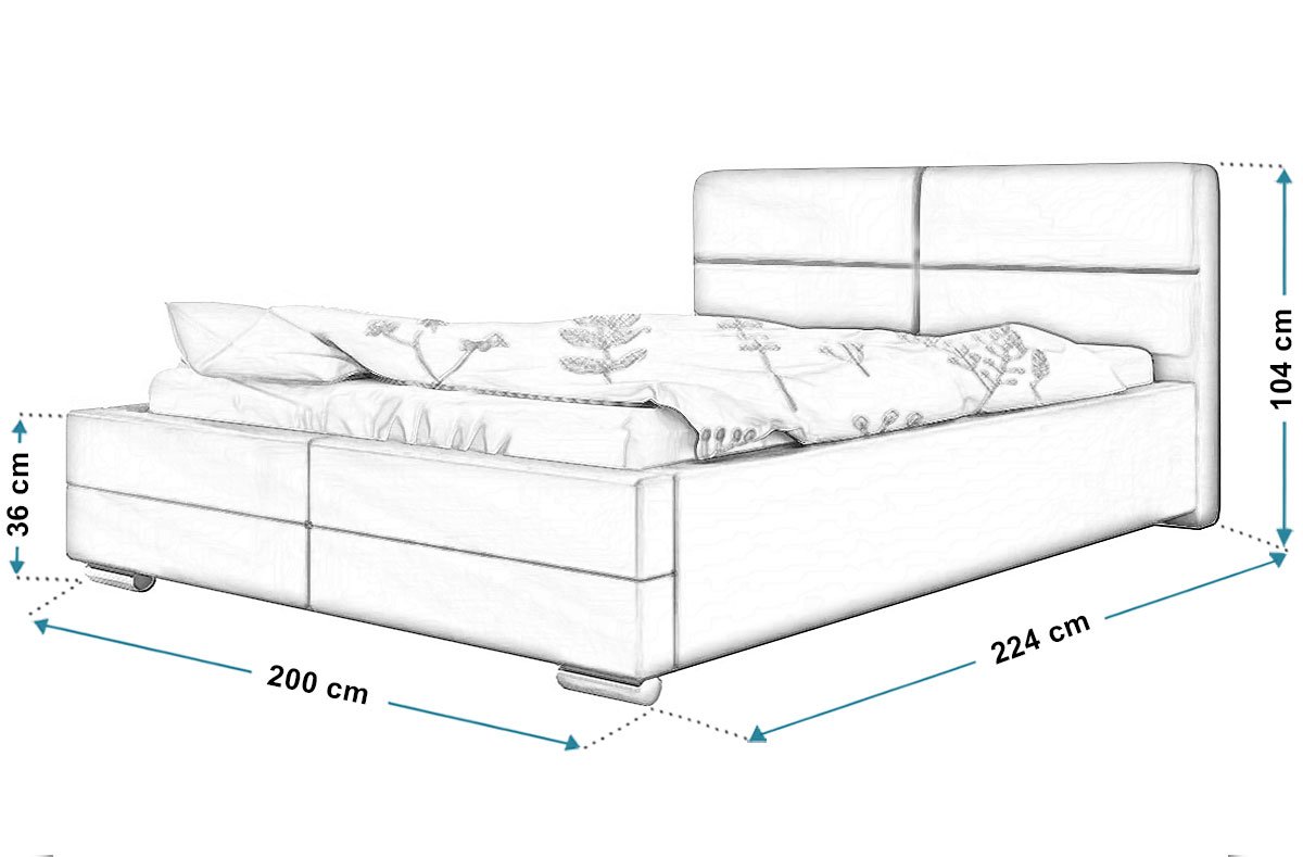 Čalouněná postel Bari 180/200 cm s úložným prostorem madrid - ekokůže