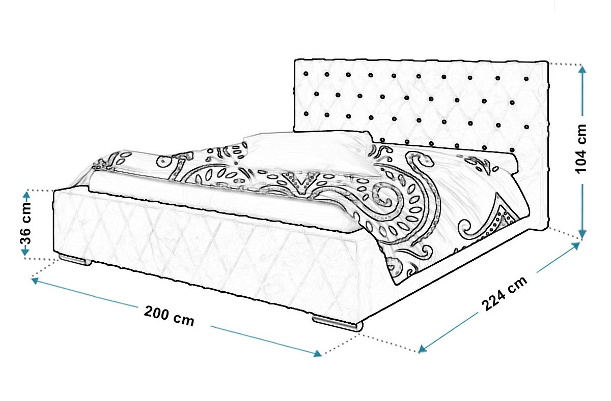 Čalouněná postel Parma 180/200 cm s úložným prostorem kronos