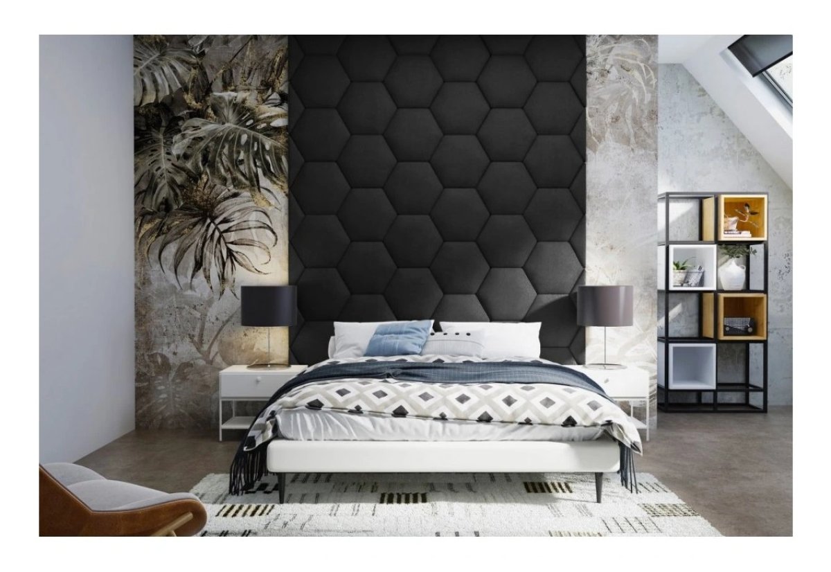 Čalouněný panel Hexagon 5 cm - černá 20