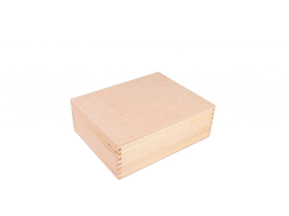 Dřevěná krabička s pořadačem – 23,5 × 18 × 7,2 cm