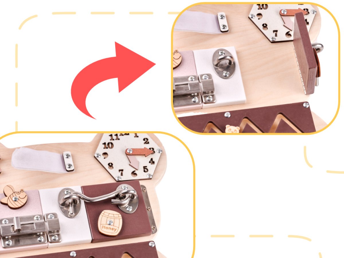 Deska manuální zručnosti a pozornosti - méďa