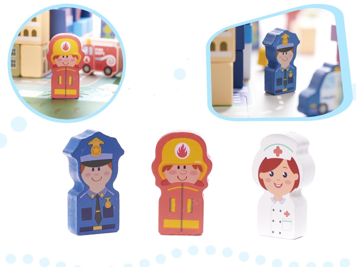 Dřevěné městečko - 100 kusů