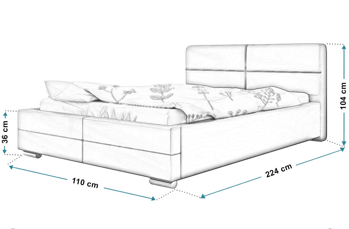 Čalouněná postel Bari 90/200 cm s úložným prostorem madrid - ekokůže