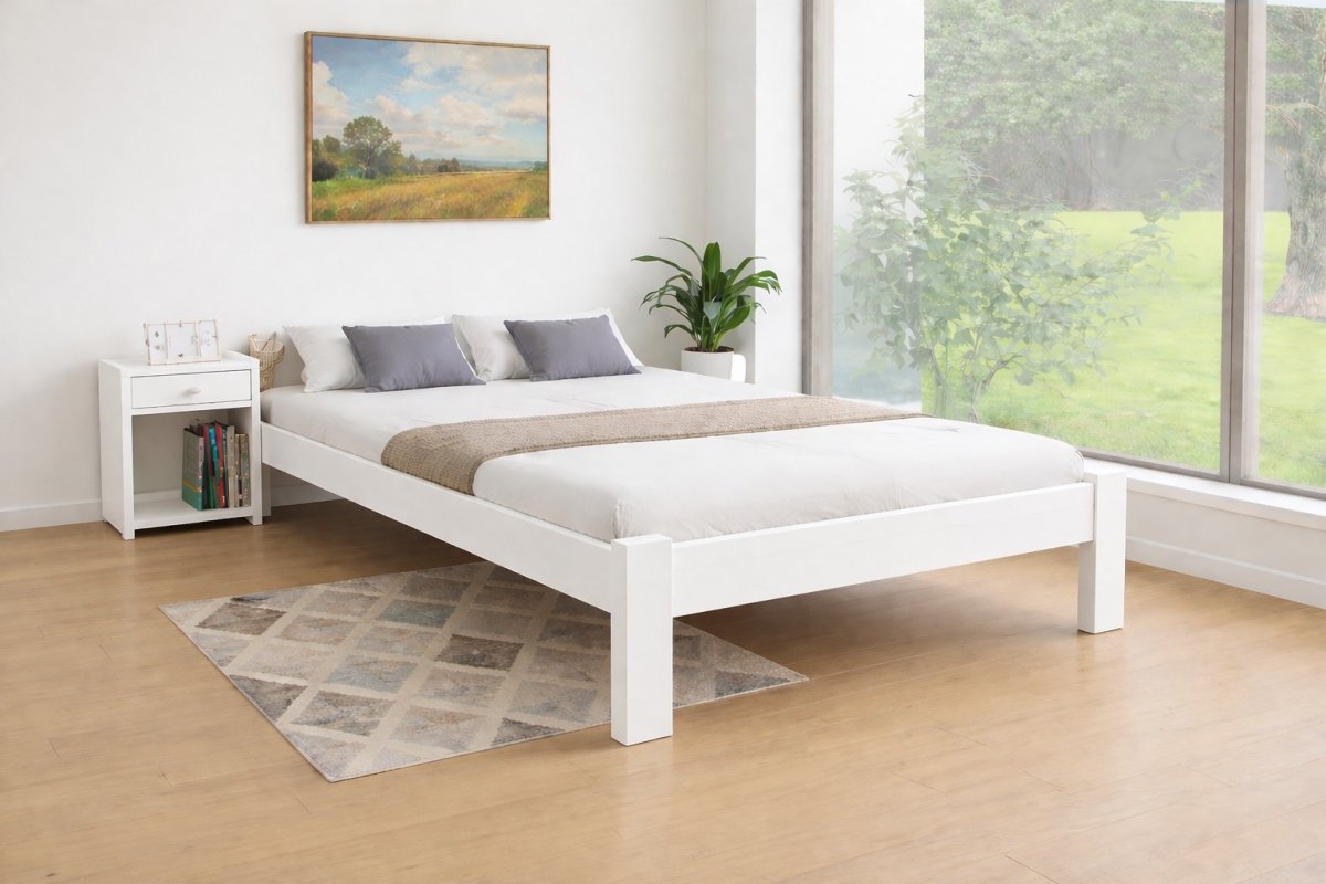 Zvýšená postel Celle bílá 160/200 cm z masivu+rošt ZDARMA