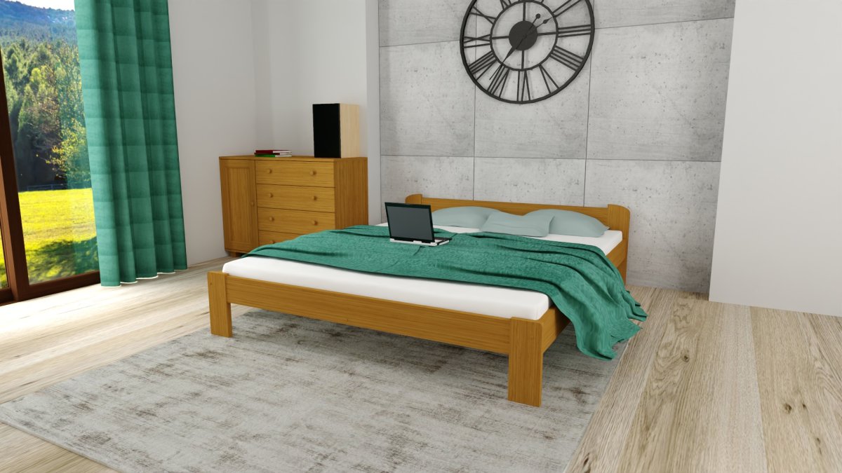 Postel z masivu Anetka 180 x 200 cm olše + rošt ZDARMA