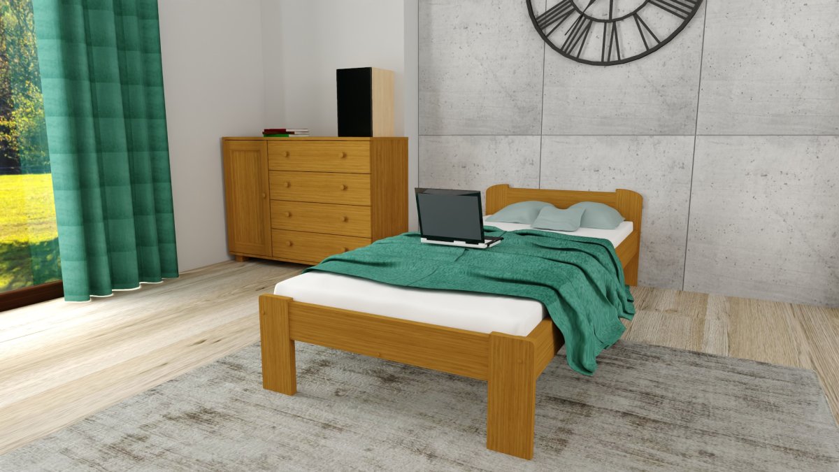 Postel z masivu Anetka 80 x 200 cm olše + rošt ZDARMA