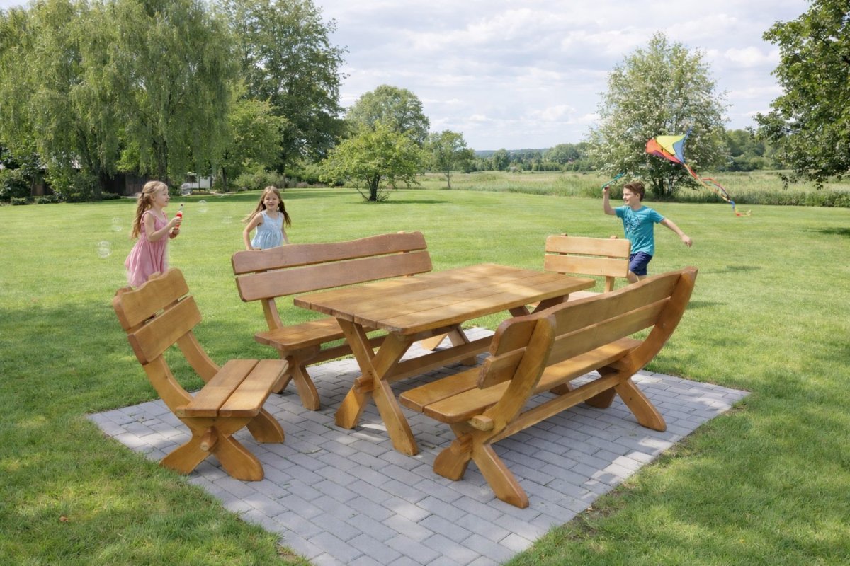 Zahradní sestava dub - 160 cm - masiv smrk