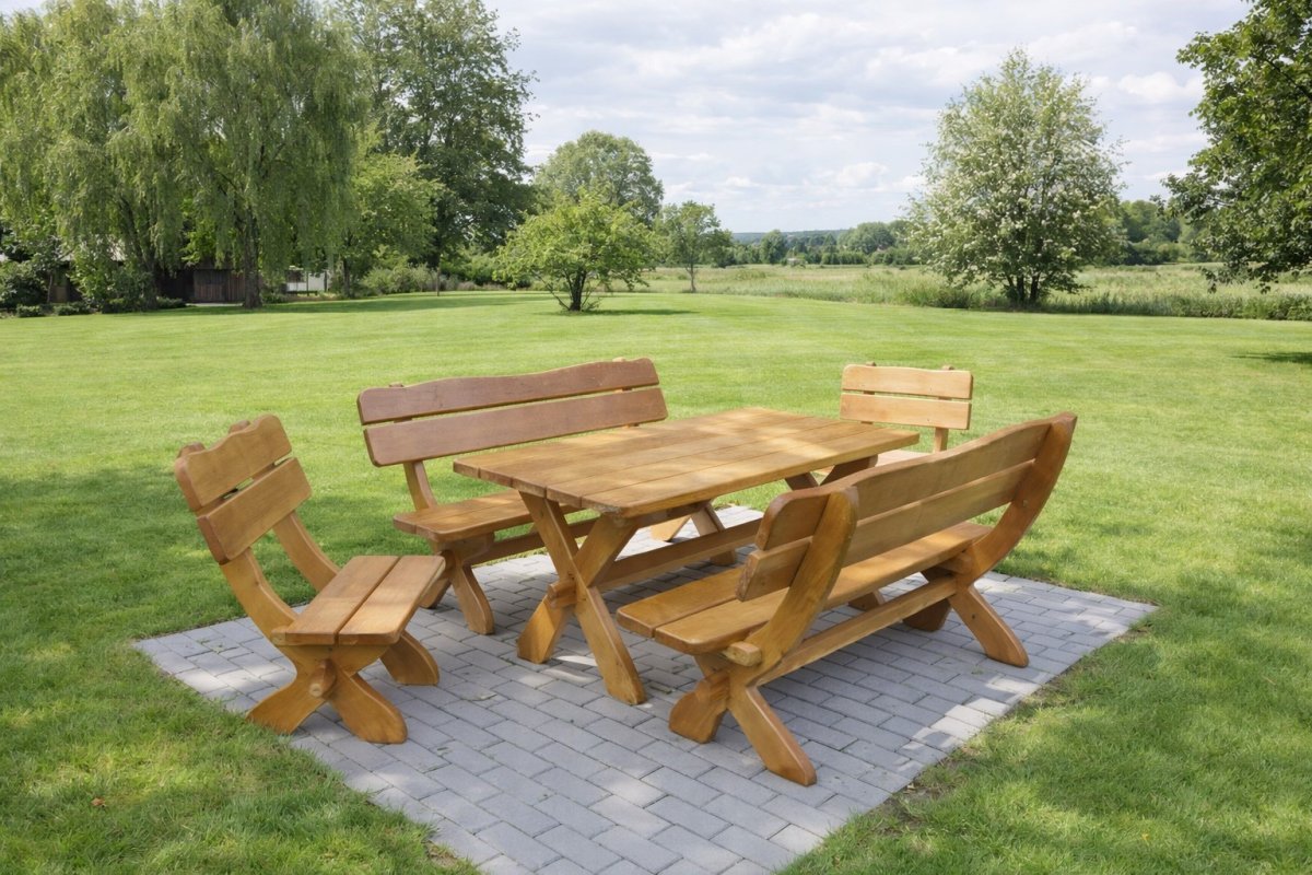 Zahradní sestava dub - 160 cm - masiv smrk