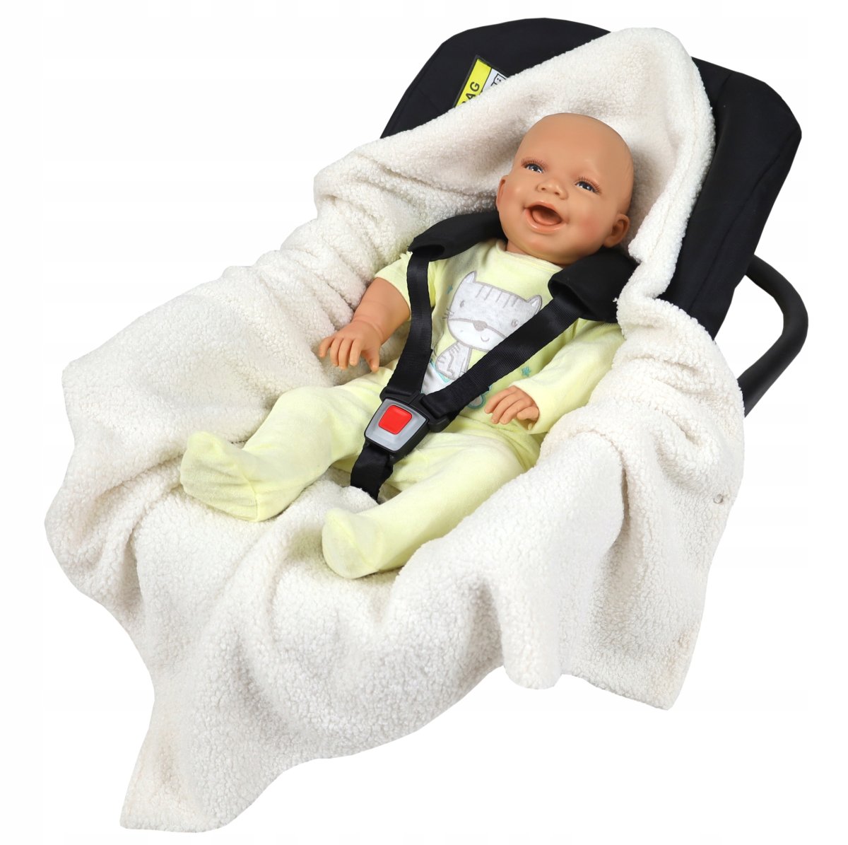 Zavinovací deka do autosedačky - ecru