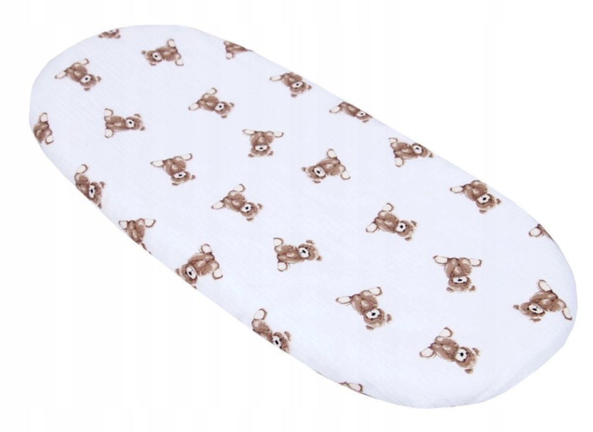 Mušelínové prostěradlo do kočárku / dárkové balení - medvídci