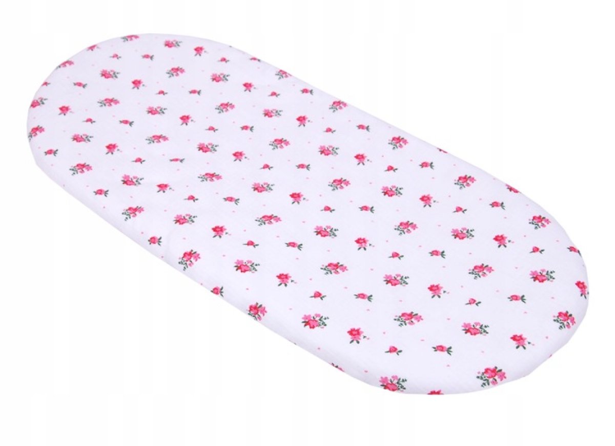 Mušelínové prostěradlo do kočárku / dárkové balení - růžový květ