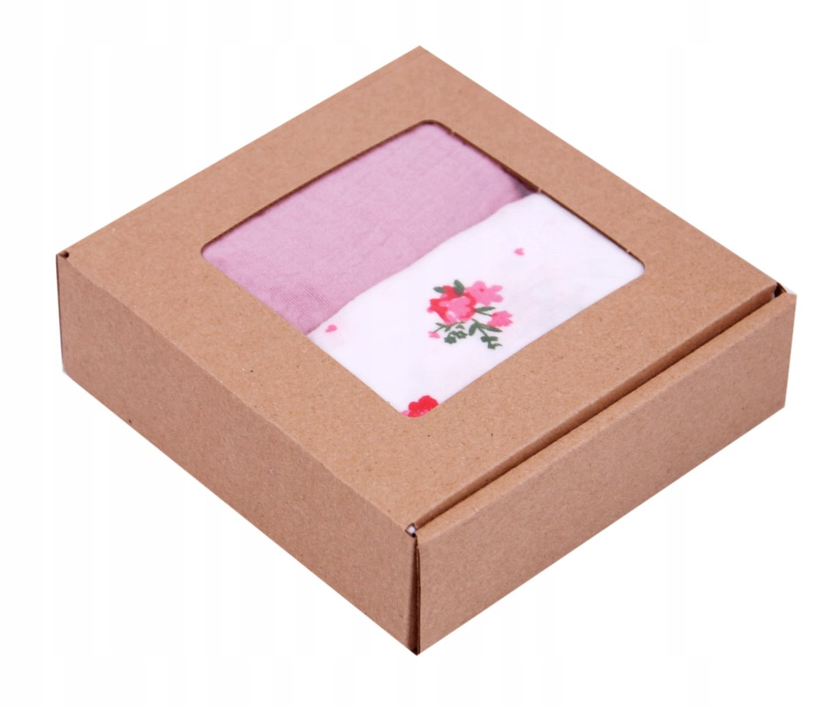 Mušelínové prostěradlo do kočárku / dárkové balení - růžový květ