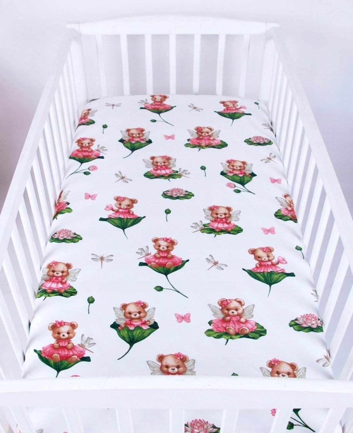 Prostěradlo bavlněné s gumkou 120/60 cm - medvědí víla