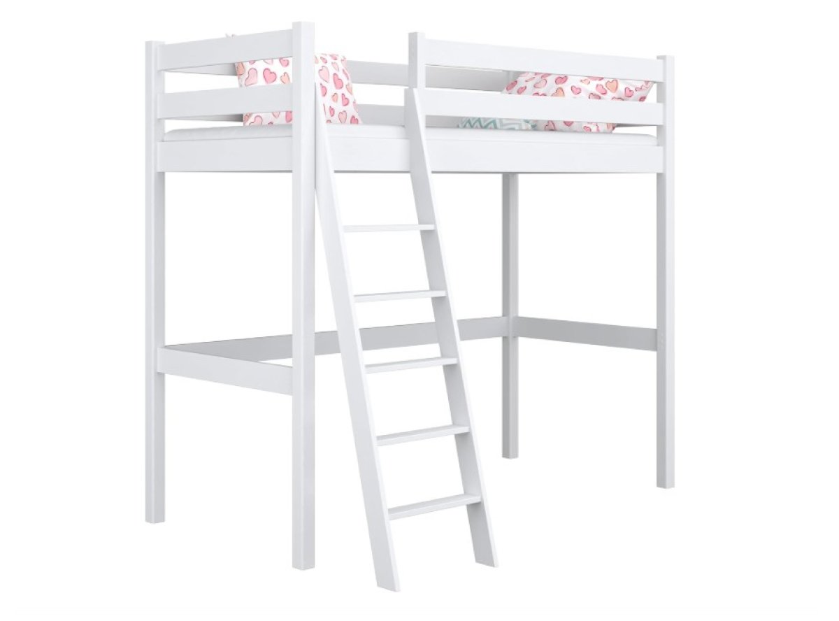 Jednolůžková patrová postel Betty bílá s roštem ZDARMA