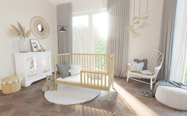 Postel z masivu Abby 90x200 cm šedá + rošt ZDARMA