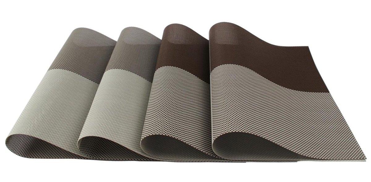 Prostírání pletené PVC 1 kus - kříž - hnědá