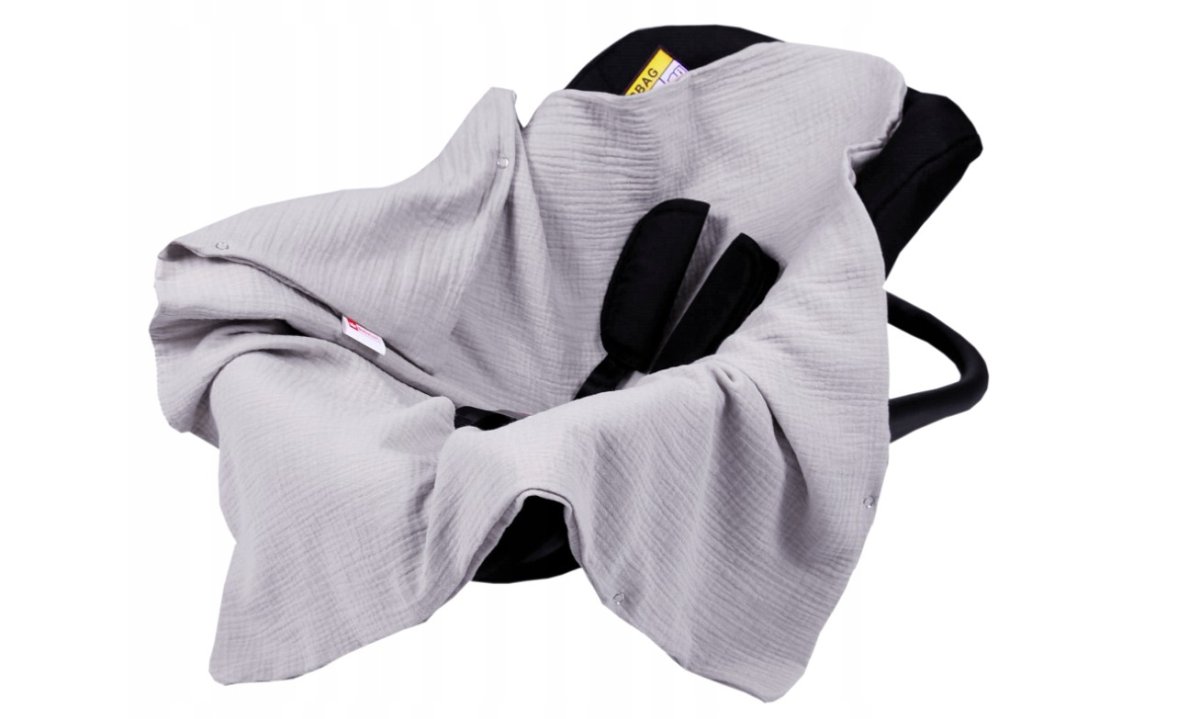 Mušelínová deka do autosedačky 80x80 cm - šedá