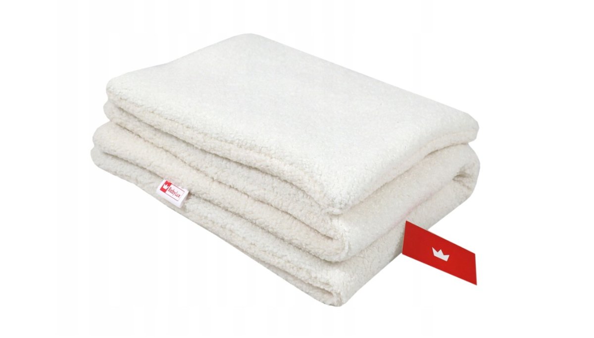 Set polštář a deka do kočárku z bouclé - ecru