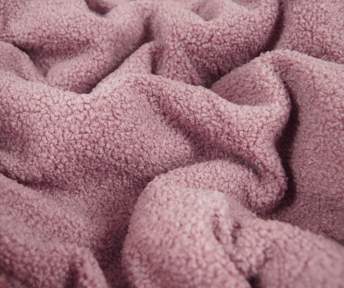 Set polštář a deka do kočárku z bouclé - růžová